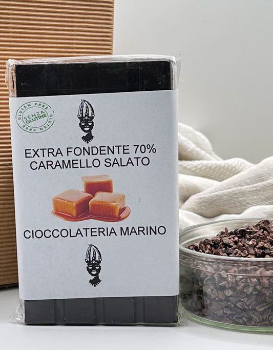 Cioccolato extra fondente al caramello salato