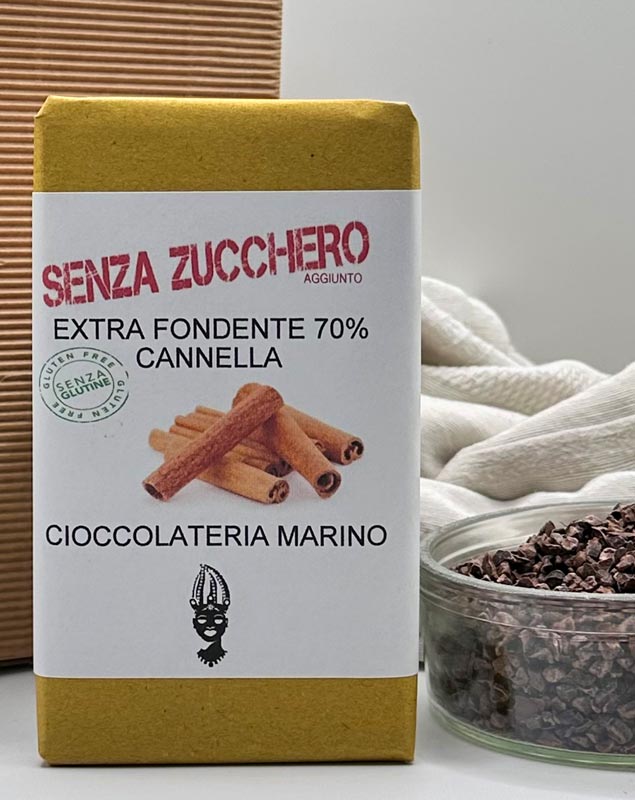 Cioccolato extra fondente al gusto cannella